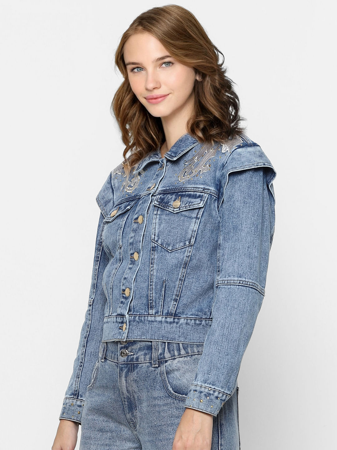 Buy online Blue Washed Zipper Denim Jacket from western wear for Women by  Stylestone for ₹839 at 62% off | 2024 Limeroad.com