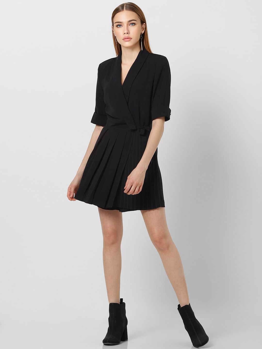 black formal playsuit