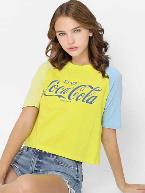 X Coca-Cola Yellow Logo Print T-shirt