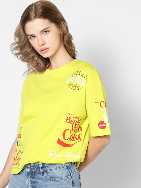 X Coca-Cola Yellow Printed T-shirt