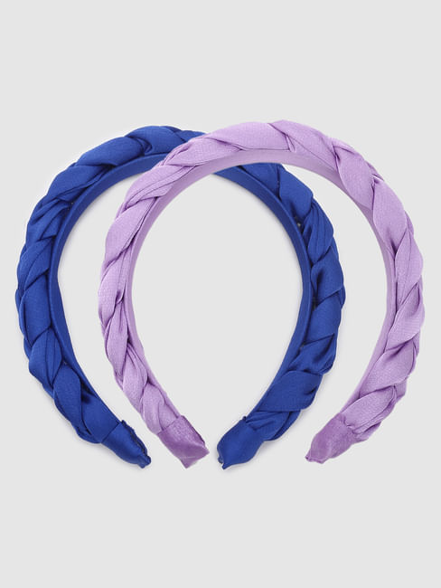 Blue & Purple Braided Headbands - Pack of 2 