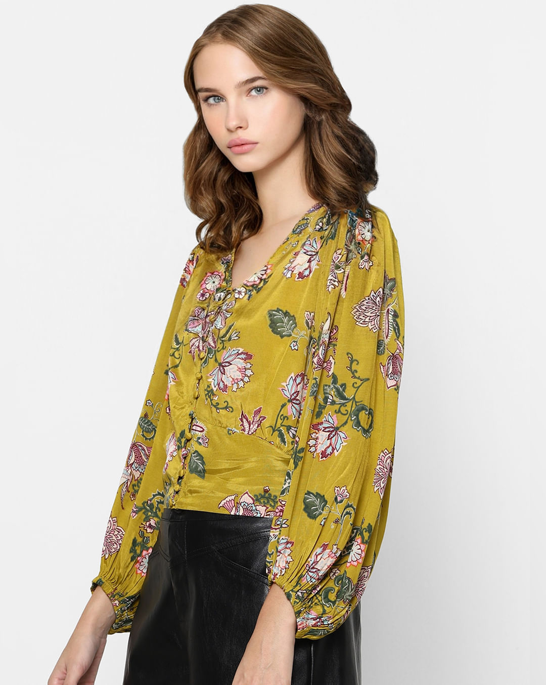 Buy Mustard Floral Top for Women | ONLY | 280797401