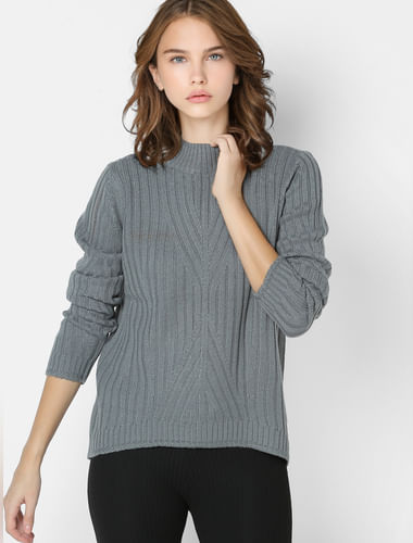 Grey Textured Pullover