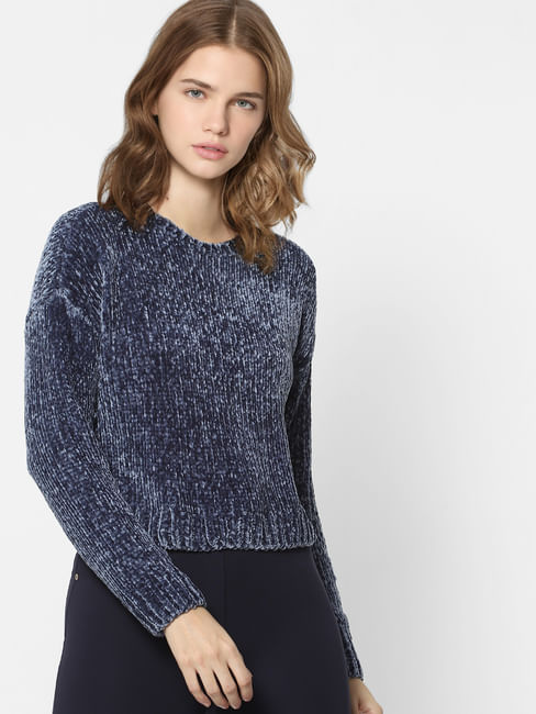 Blue Knit Pullover