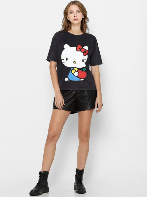 X HELLO KITTY Black Hello Kitty Print T-shirt