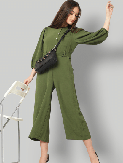 Green Belted Jumpsuit