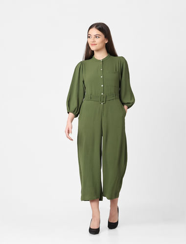 Green Belted Jumpsuit