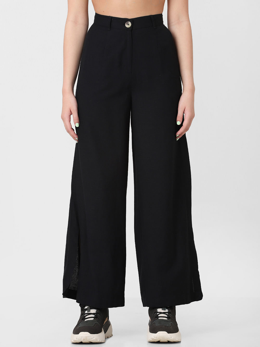 Buy Be fearless Womens High Waist Wide Leg Long Pants Plus Size Office  Lady Loose Stretch Black Trousers Online at desertcartINDIA