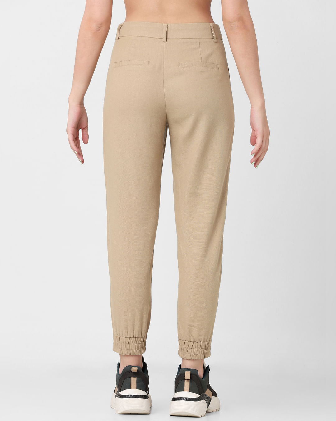 Buy Khaki Mid Rise Slim Fit Pants for Women, ONLY