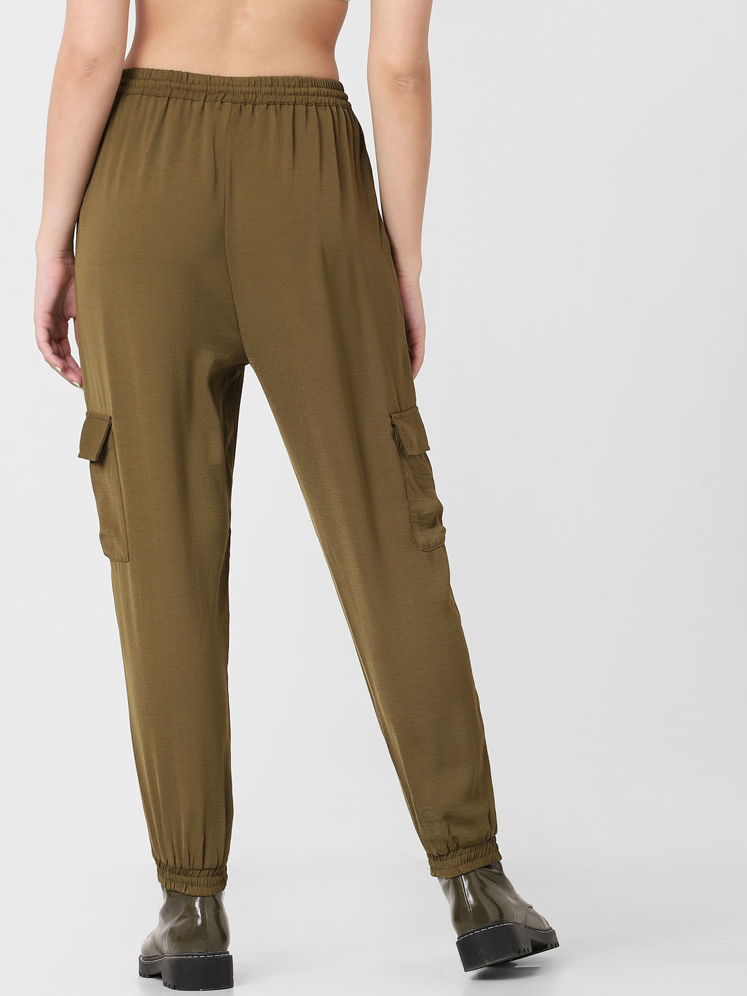 Buy SUGR Women Olive Drawstring Waist Solid Track Pants  NNNOWcom