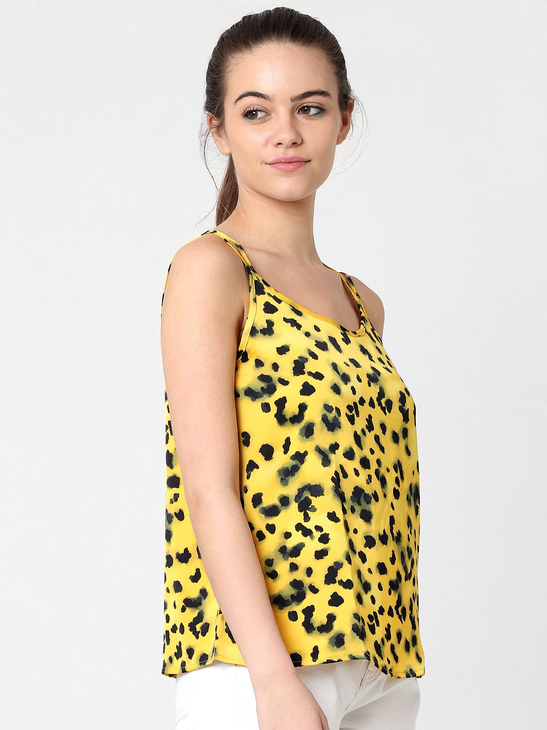 Yellow leopard deals print shirt