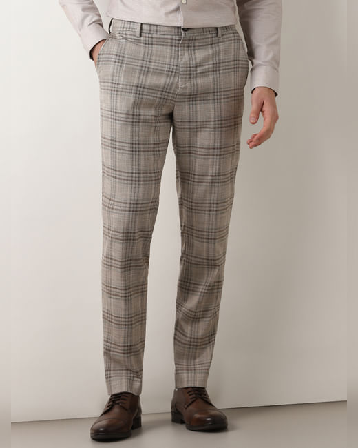 Light Brown Check Suit-Set Trouser