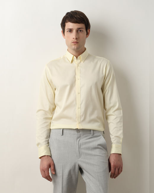 Yellow Slim Fit Full Sleeves Shirt