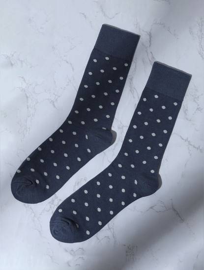 Dark Blue Dotted Socks