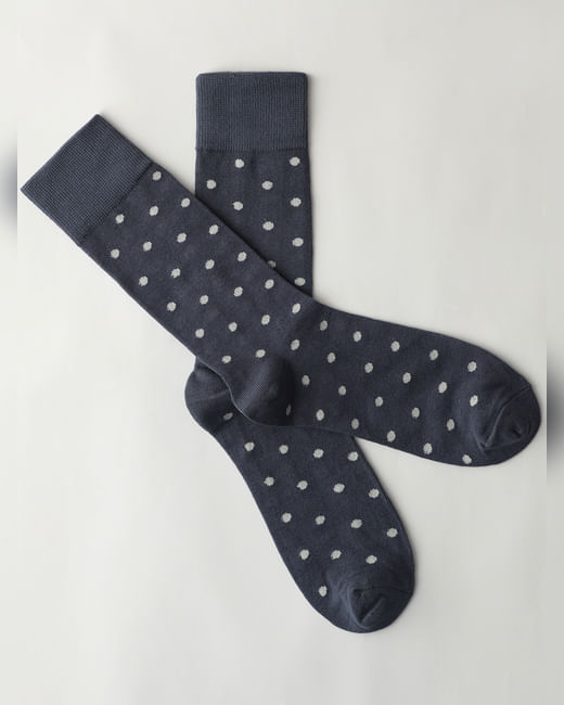 Dark Blue Dotted Socks