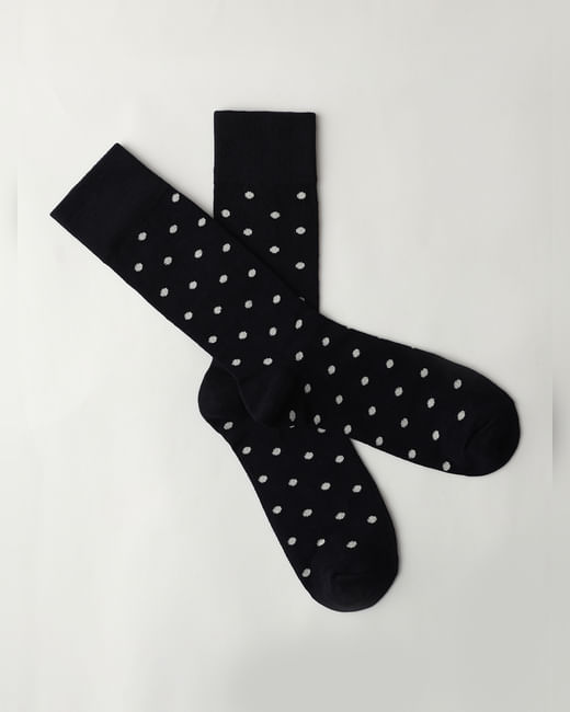 Navy Blue Dotted Socks