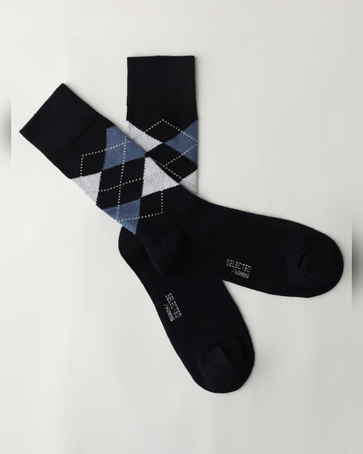Blue Argyle Socks
