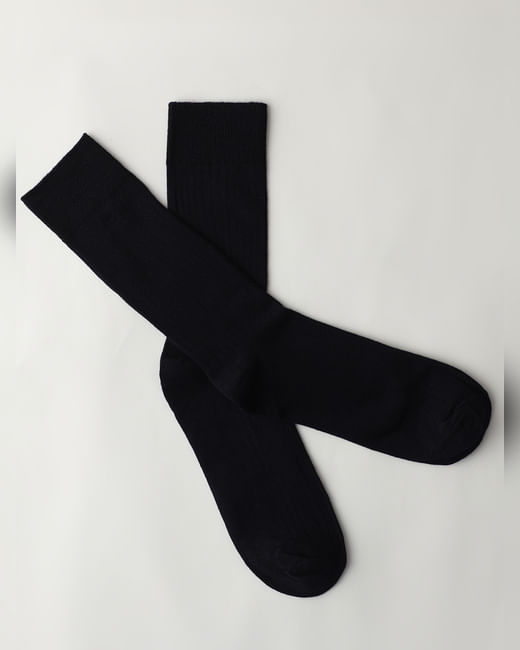 Dark Blue Ribbed Socks