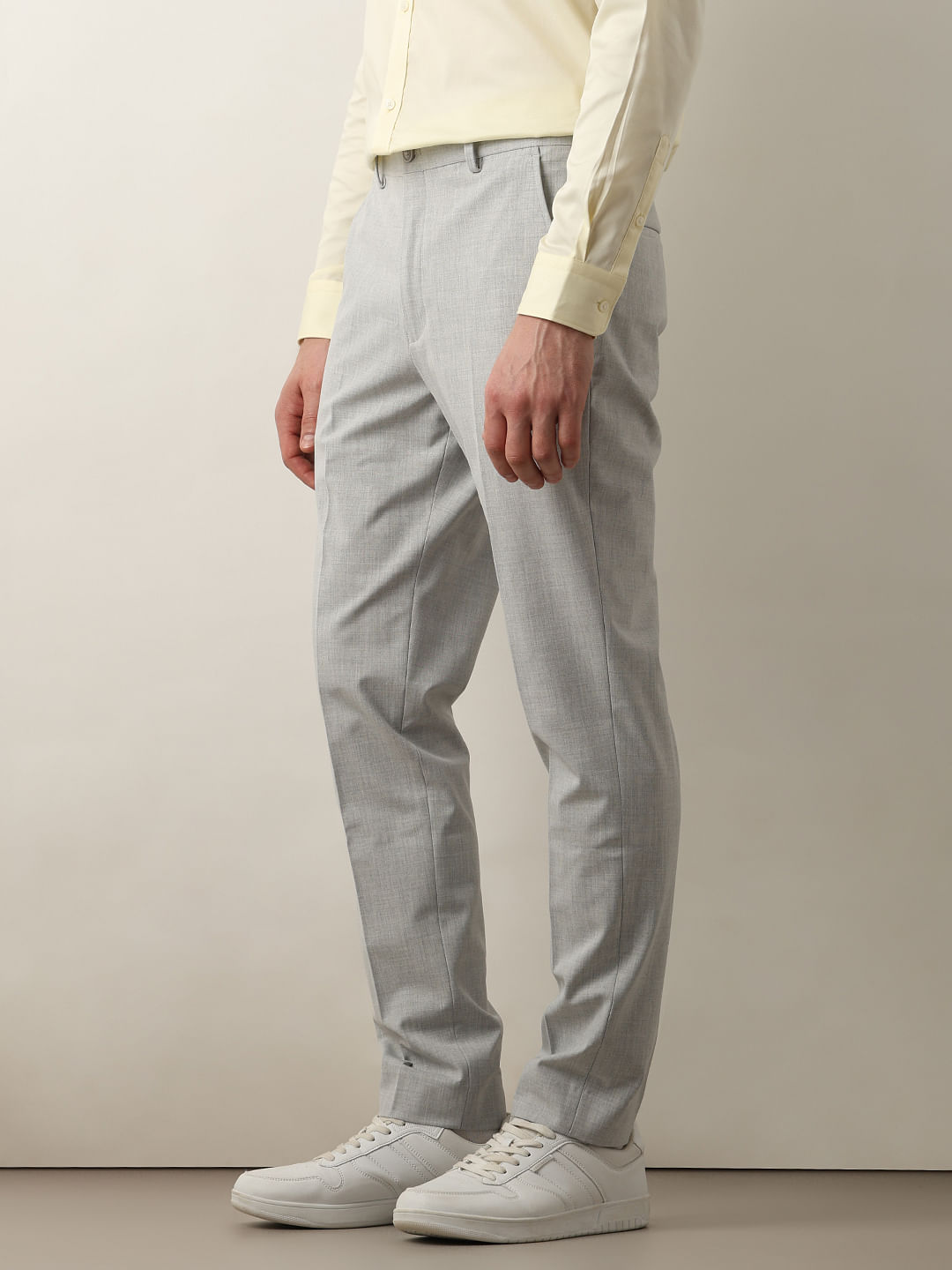 L+L Check Melange Trouser, Charcoal - Casual Pants