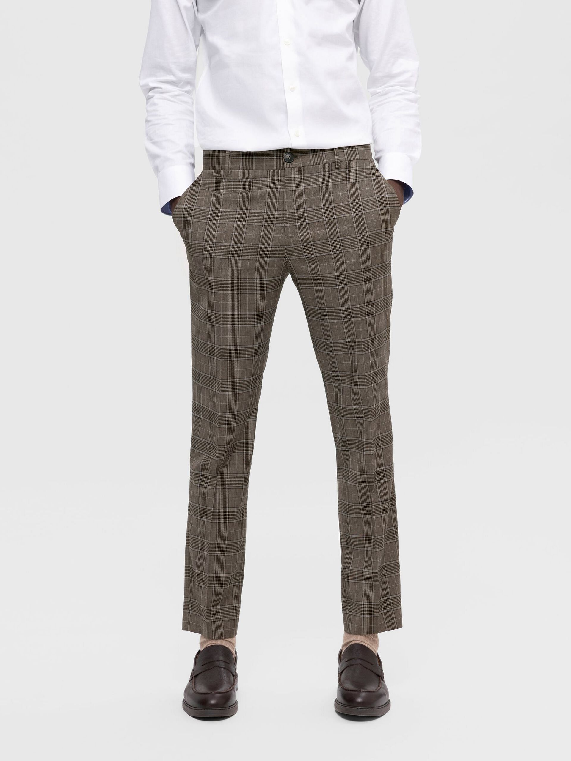 Stretch Slim Fit Suit Pants in Charcoal | Hallensteins NZ