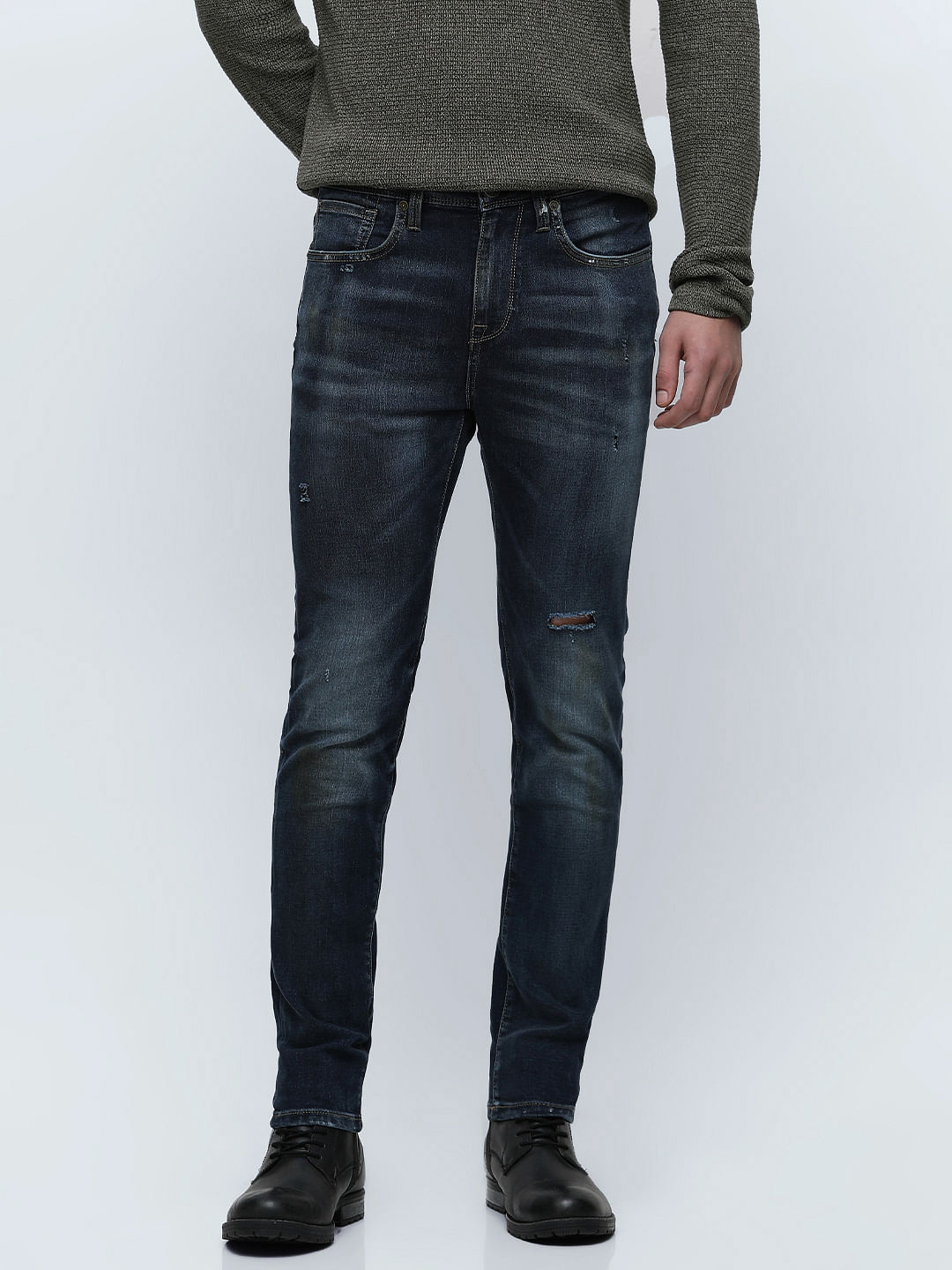 Buy RARE RABBIT Black Solid Polyester Cotton Slim Fit Men's Jeans |  Shoppers Stop