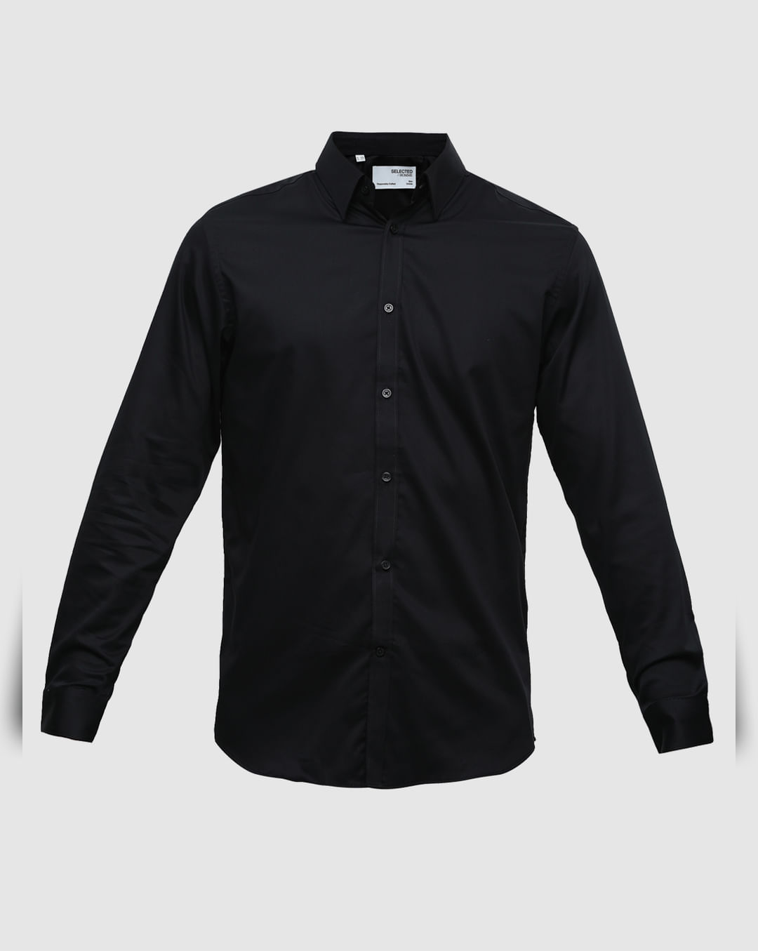 Buy Black Slim Fit Full Sleeves Formal Shirt for Men at Selected Homme