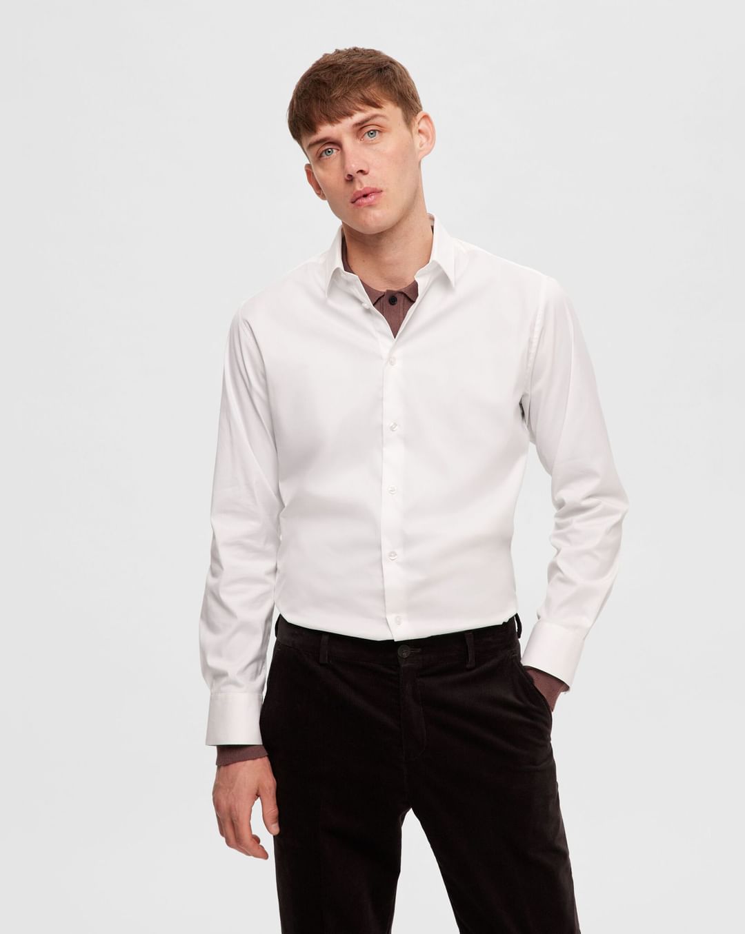 Online for Men White Selected | 408016 Homme Full at Shirts Buy Sleeves