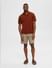 Rust Brown Contrast Tipping Polo T-shirt