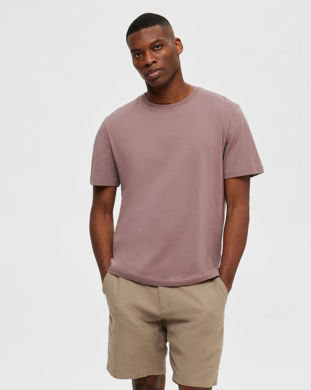 Buy Mauve Crew Neck T-Shirts for Men Online at Selected Homme
