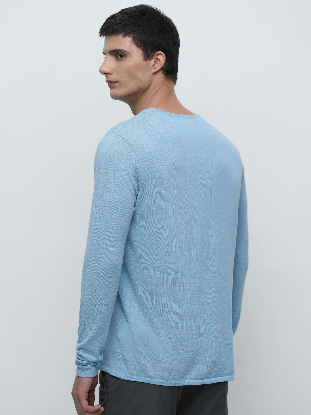 Buy Light Blue Crew Neck Pullover for Men Online at Selected Homme 