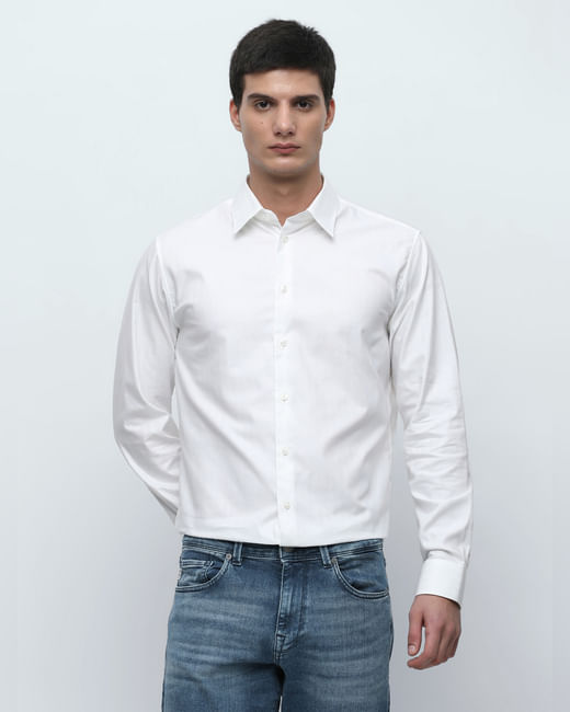 White Formal Full Sleeves Shirt