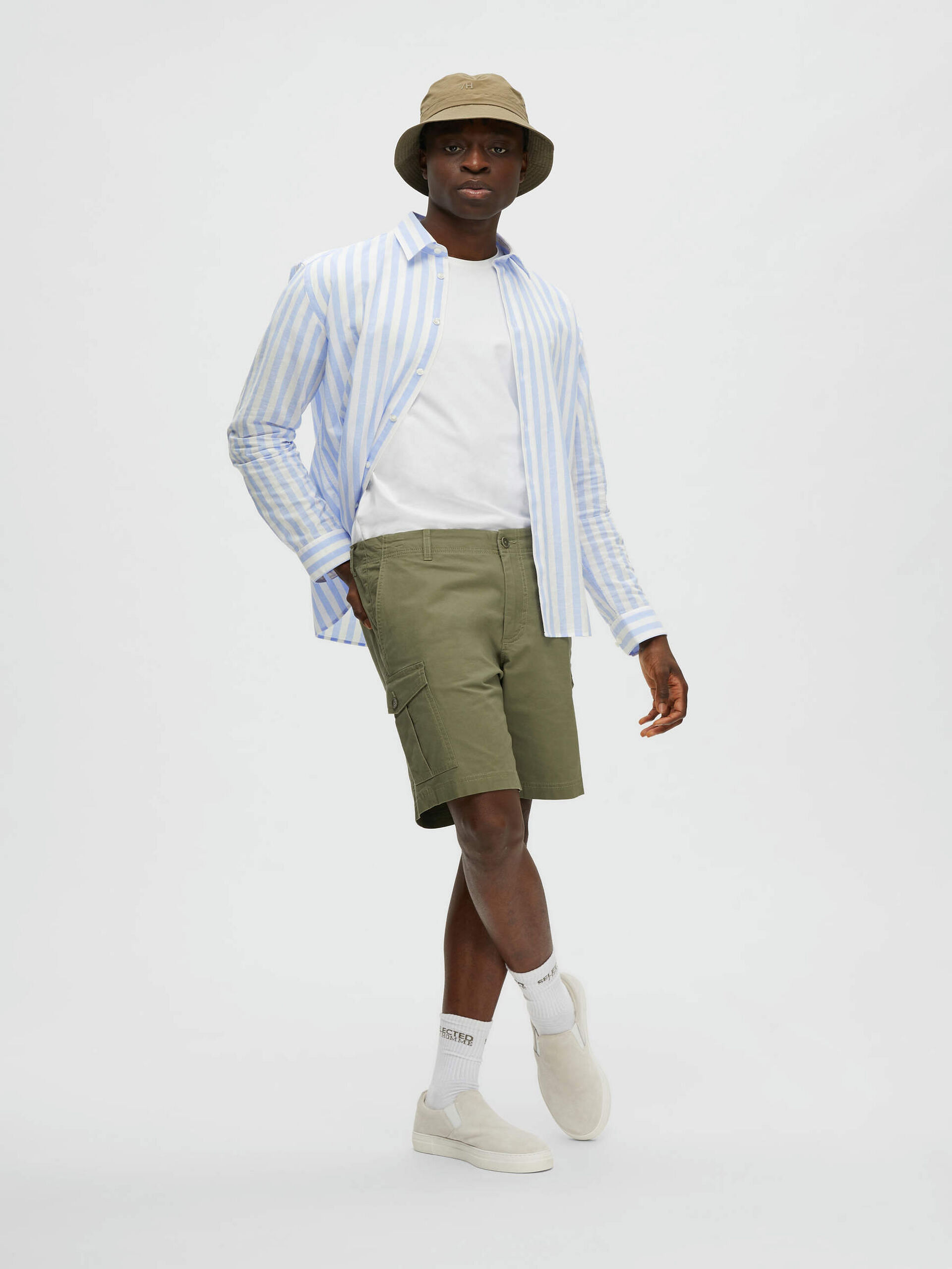 Buy Green Mid Rise Cargo Shorts for Men Online at Selected Homme