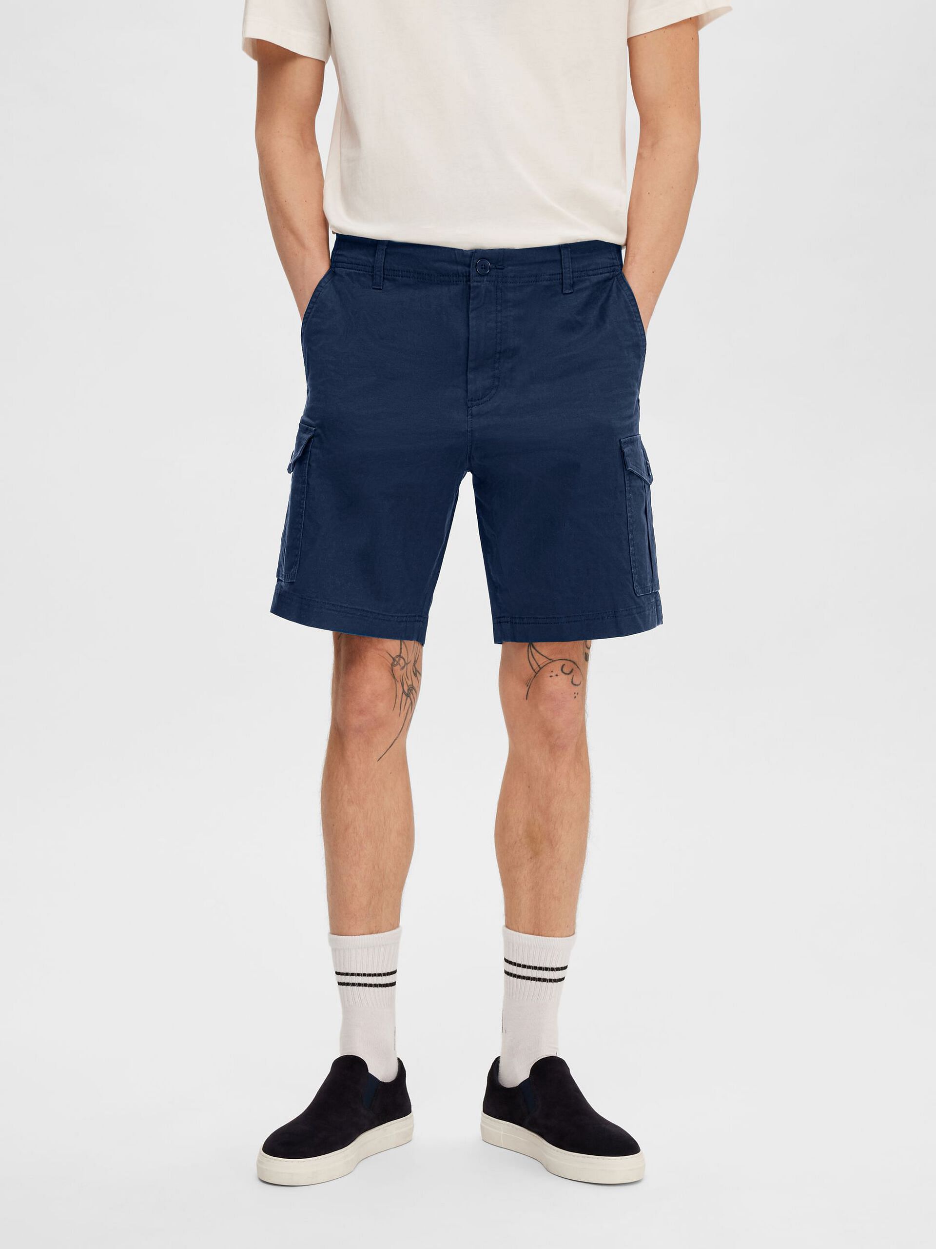 Mens navy cargo store shorts