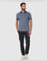 Blue Contrast Tipping Polo Neck T-Shirt