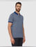 Blue Contrast Tipping Polo Neck T-Shirt