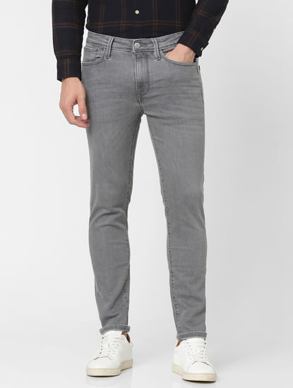 Grey Mid Rise Organic Cotton Slim Jeans