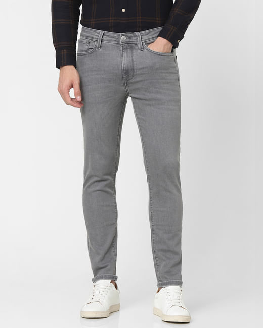 Grey Mid Rise Organic Cotton Slim Jeans