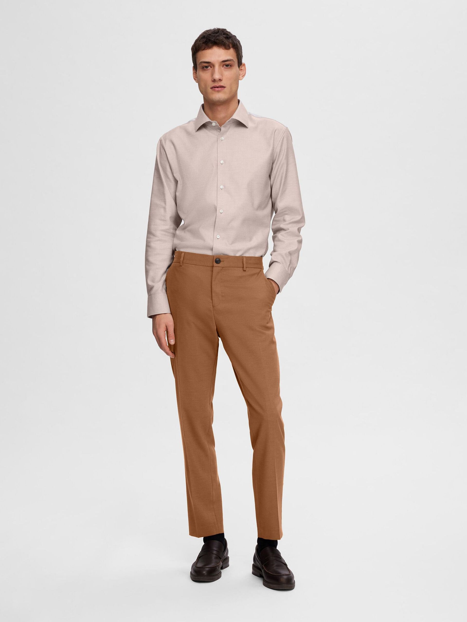 Buy Stylish Beige Polyester Spandex Wrinkle Free Trousers For Men Online In  India At Discounted Prices