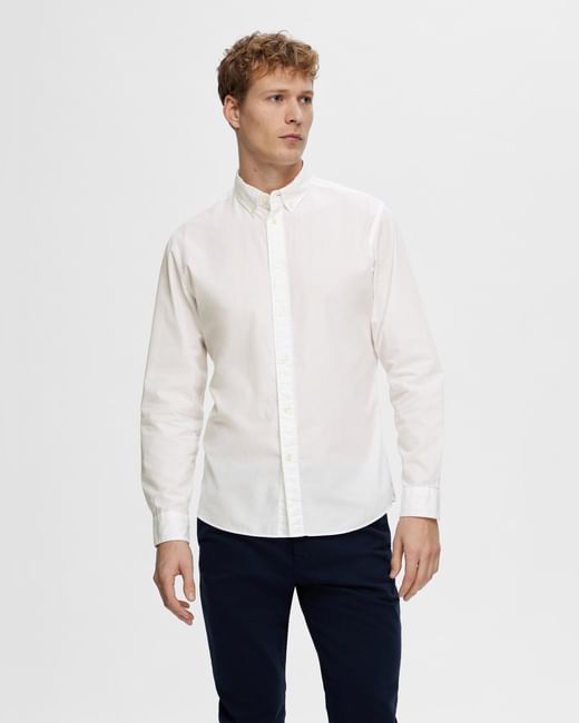 White Poplin Full Sleeves Shirt