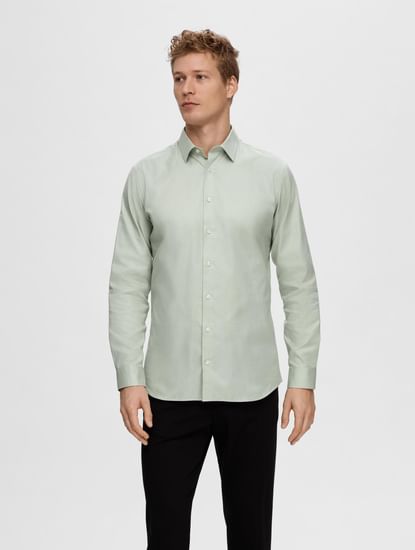 Fashion 2 Pieces (White + Black) = 4999 Men's Shirt Short-sleeved Solid  Plain