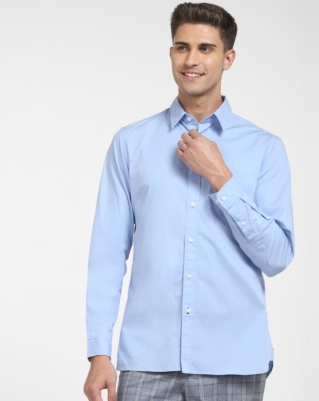 Buy Light Men for |228538603 at Online SELECTED Formal Blue Full Sleeves Shirt HOMME