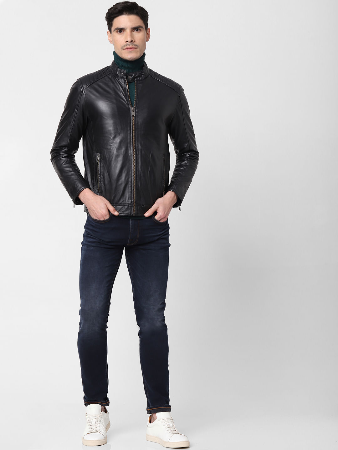 black racer leather jacket