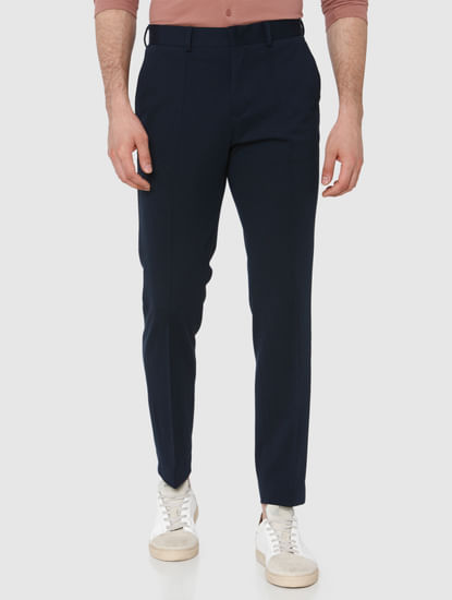 Dark Blue Tapered Fit Pants
