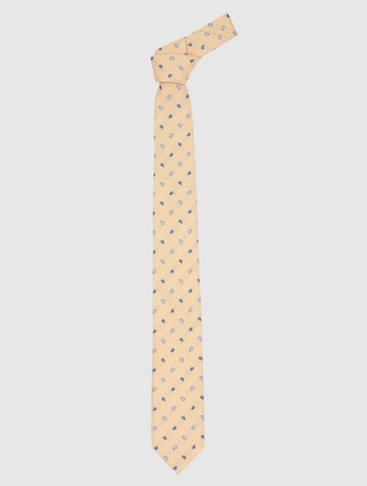 Yellow Printed Tie