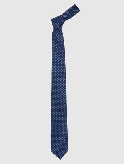 Dark Blue Printed Tie