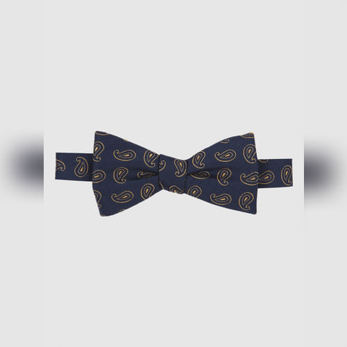 SELECTED HOMME Navy All Over Print Bow Tie