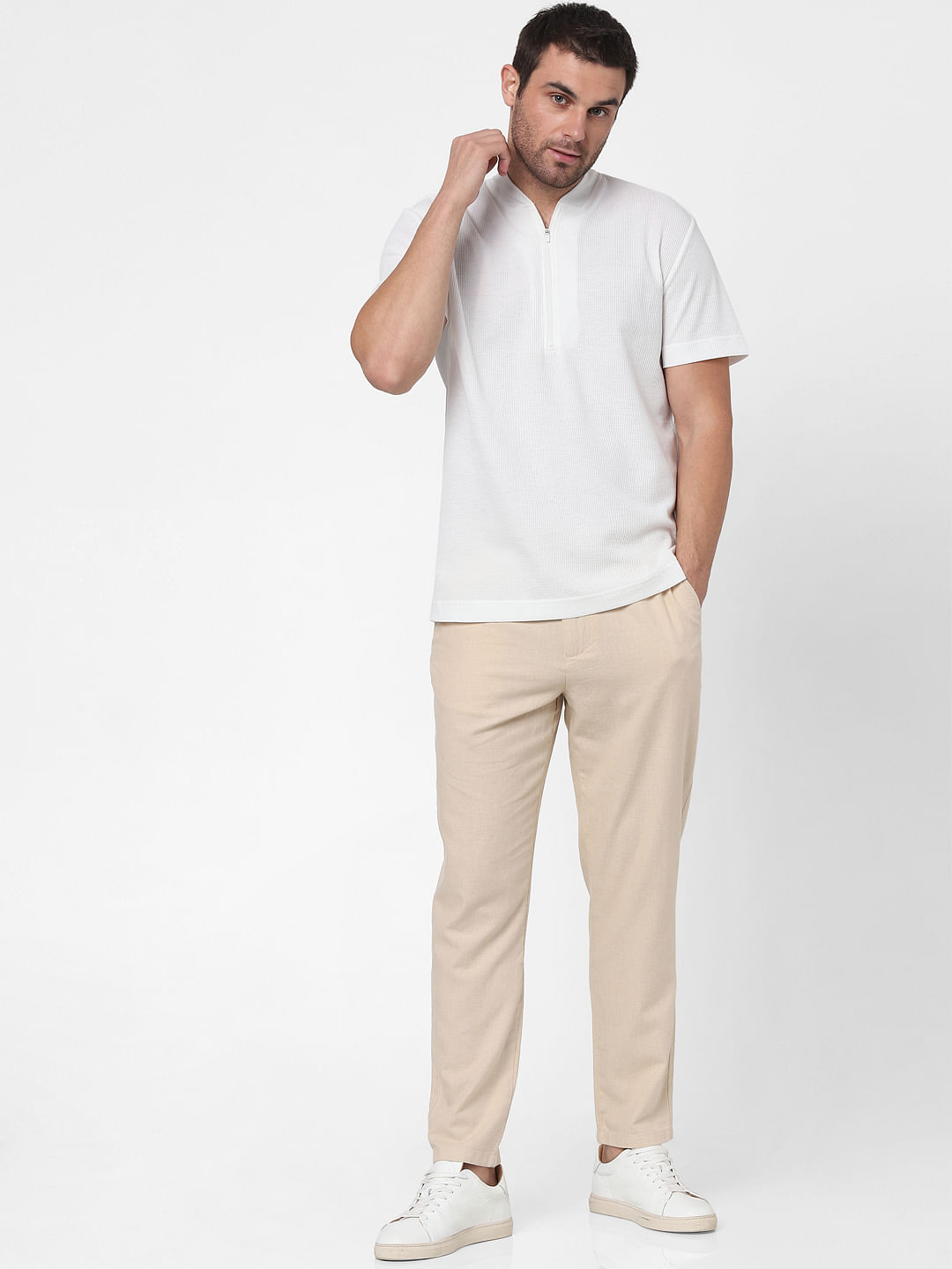 Half Zip Polo Shirt in white  31 Phillip Lim Official Site