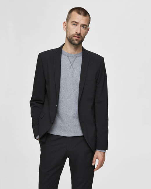 Black Slim Fit Suit Blazer
