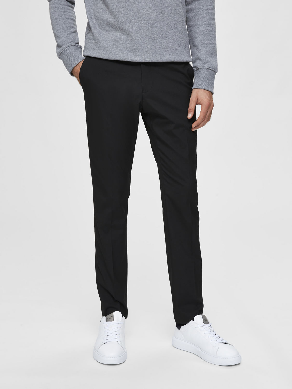 Byford By Pantaloons Black Slim Fit Trousers