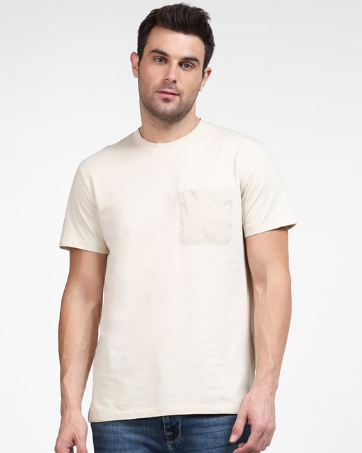 Beige Organic Cotton T-shirt